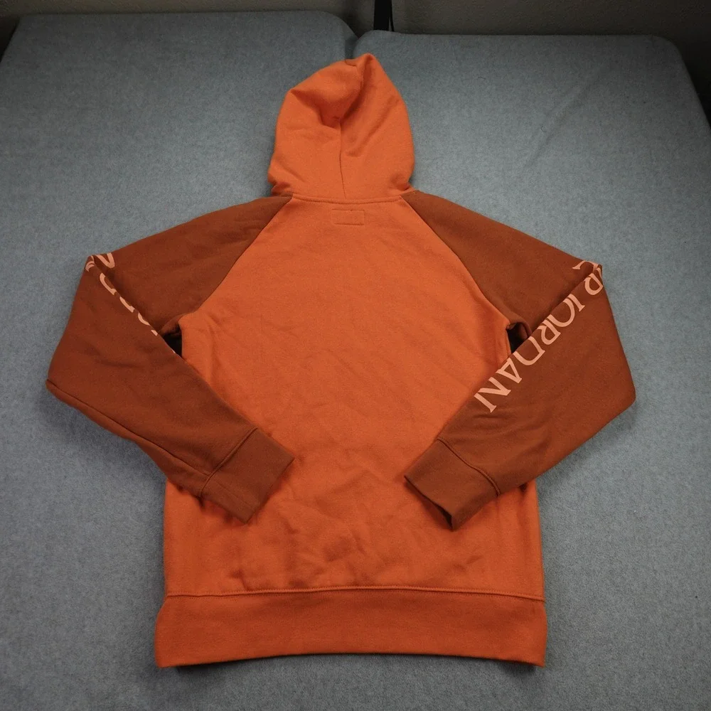 Jordan Hoodie Boys Youth XL Orange Brown Colorblock Jumpman Nike Air Pullover‎
